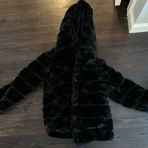 Apparis black fur jacket